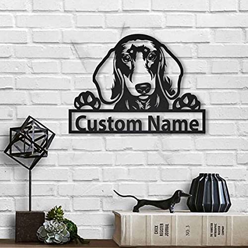 SOULSIS Personalisierte Dackel Hund hölzernschild Kunst | Benutzerdefinierte Dackel Hund hölzernschild | Tier lustig | Vatertagsgeschenk | Haustiergeschenk von SOULSIS