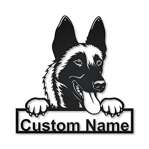 SOULSIS Personalisierte Malinois Hund hölzernschild Kunst | Benutzerdefinierte Malinois Hund hölzernschild | Geburtstagsgeschenk | Tier lustig | Geschenk zum Vatertag von SOULSIS