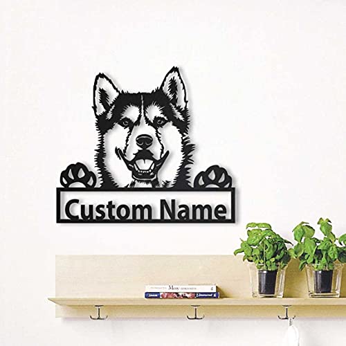 SOULSIS Personalisierte Siberian Husky Dog hölzern Zeichen Kunst | Benutzerdefinierte Siberian Husky Dog hölzern Zeichen | Hundegeschenke lustig | Hund Geschenk | Tierische Sitte von SOULSIS