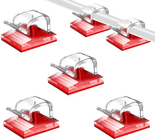 SOULWIT® 50 Stück Stark Selbstklebende Kabel-Management-Clips, Kabel-Organizer für TV, PC, Laptop, Ethernet Kabel, Desktop, Heim, Büro (Transparent) von SOULWIT