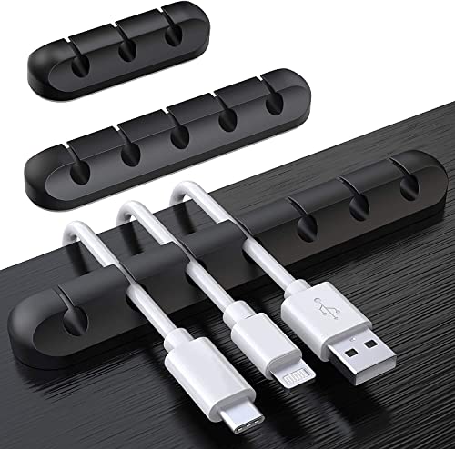 SOULWIT® Kabelhalter Kabelclips, [3 Stück] kabelmanagement Selbstklebend Kabel Organizer Vielzwecke Kabelführung Set für Schreibtisch Computer PC, USB Ladekabel, ZuhauseBüro von SOULWIT