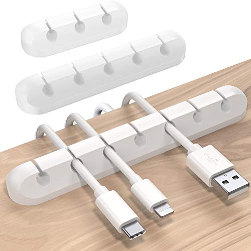 SOULWIT® Kabelhalter Kabelclips, [3 Stück] kabelmanagement Selbstklebend Kabel Organizer Vielzwecke Kabelführung Set für Schreibtisch Computer PC, USB Ladekabel, ZuhauseBüro von SOULWIT