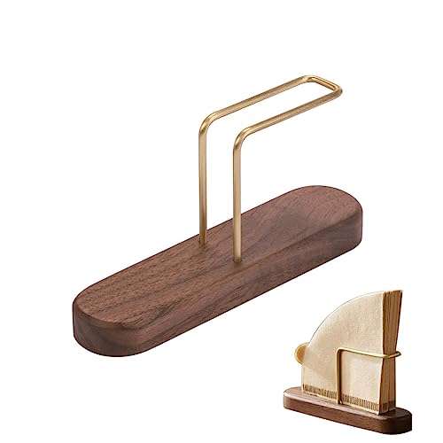 SOUNAY Kaffeefilterhalter, Filtertütenhalter aus Holz, für Größe 1 & 2 & 4, Stehende kaffefilterhalterung, Filterhalter, Natur, für Zuhause, Büro, Café, Walnuss von SOUNAY
