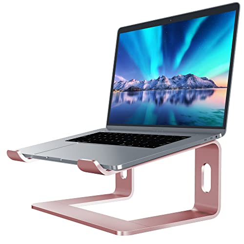 SOUNDANCE Laptop-Ständer, Aluminium-Computer-Erhöhung, ergonomischer Laptop-Ständer für den Schreibtisch, Metall-Halterung, kompatibel mit 10 bis 15,6 Zoll Notebook-Computern, Rosa von SOUNDANCE