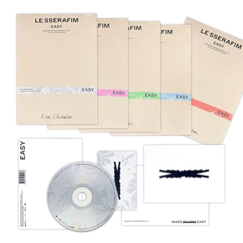 SOURCE MUSIC Ent. - LE SSERAFIM - 3. Mini-Album [EASY] (COMPACT Ver. - Random) Out Folder + Booklet + CD + Photocard + Postcard + Lyric Paper + 2 Pin Badges + 4 Extra Photocards von SOURCE MUSIC Ent.