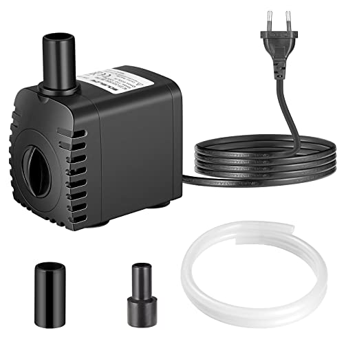 SOUSLOW 8 W Wasserpumpe, 600 l/h, AC220-240 V, mit 2 Düsen für Aquarium, Aquarium, Teich, Springbrunnen, Gartensystem von SOUSLOW