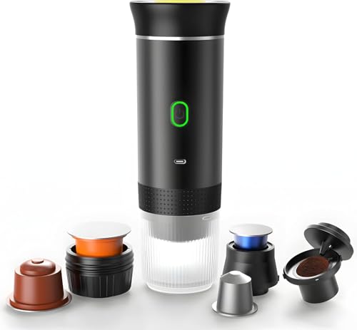 SOUTH AREA Tragbare 3-in-1-Kaffeemaschine, kompatibel mit Original-Kapseln Ness-Preso, Dolce-Gusto und gemahlenem Kaffee, Mini-Elektro-Kaffeemaschine mit Wasserkocher, große und kleine Kapseln von SOUTH AREA