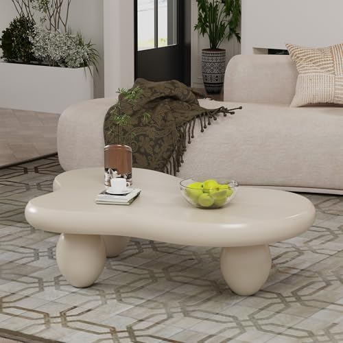 SOUWOFS Cloud Couchtisch Für Das Wohnzimmer, 105CM Cartoon-Beistelltisch Niedlicher Moderner Teetisch Mitteltisch Für Schlafzimmer, Wohnzimmer, Möbel (Weiß Klein) von SOUWOFS