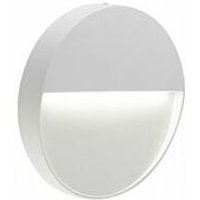 Runde Aluminiumguss-Wandleuchte mit satiniertem Diffusor - 3W - Warmweißes Licht - IP65 Weiß von SOVIL