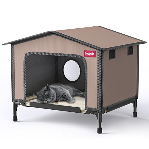 SOVPAI Katzenhaus für draußen, wasserdichtes Katzenhaus für streunende Haustiere, geeignet für Outdoor/Indoor-Katzen, einfach zu montieren und zu reinigen, geeignet für mehrere Haustiere und große SOVPAI Katzenhaus für draußen, wasserdichtes Katzenhaus für streunende Haustiere, geeignet für Outdoor/Indoor-Katzen, einfach zu montieren und zu reinigen, geeignet für mehrere Haustiere und große von SOVPAIT