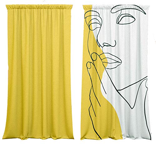 Abstract Women Vorhang-Set mit Tunnelzug, Blickdicht (2er Set) von SOWE