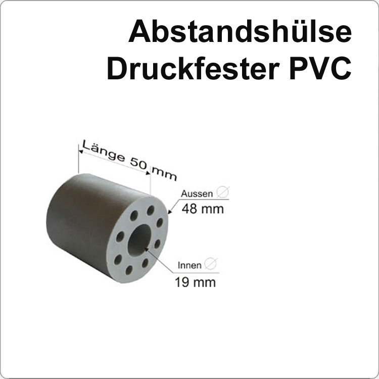 Abstandshülse ABH-50 Hart-PVC - Durchm 48/ Länge 50 mm von Mobau
