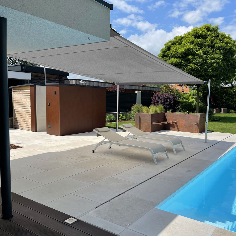 Aufrollbares Sonnensegel SHADE INOX | 4x3 m | Stoff: Uni, silber Aufrollbares Sonnensegel SHADE INOX | 4x3 m | Stoff: Uni, silber von SOWERO