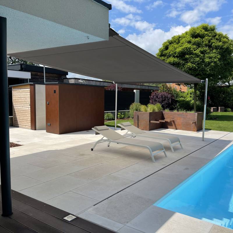 Aufrollbares Sonnensegel SHADE INOX | 4x5 m | Stoff: Uni, anthrazit von SOWERO