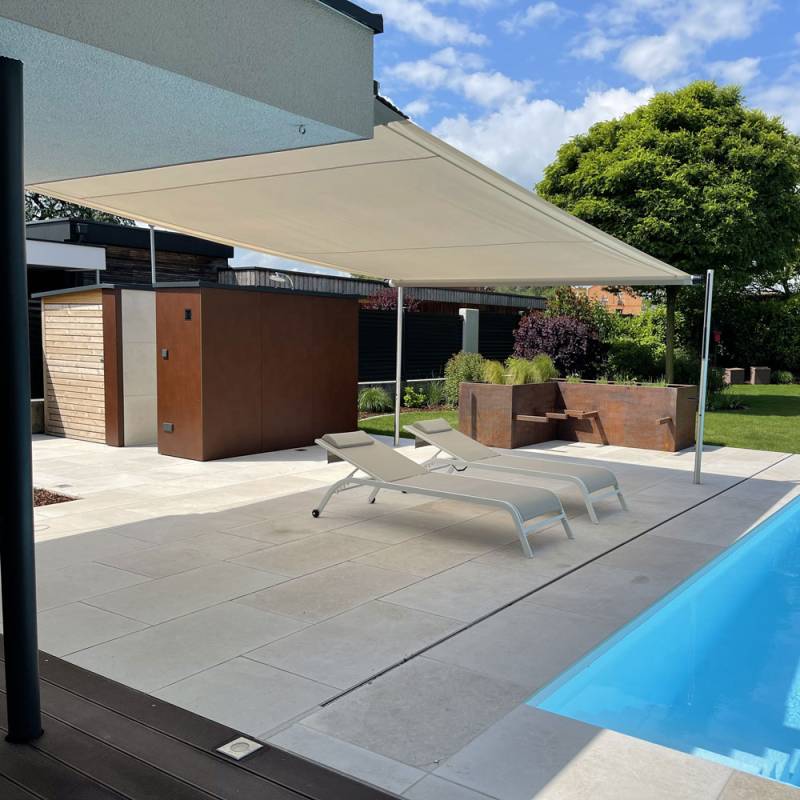 Aufrollbares Sonnensegel SHADE INOX | 4x5 m | Stoff: Uni, sand von SOWERO