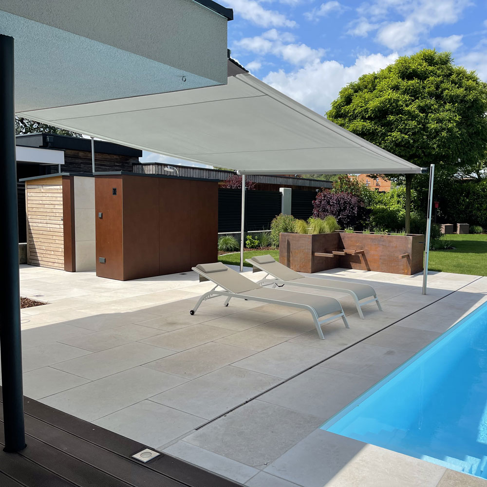 Aufrollbares Sonnensegel SHADE INOX | 4x6 m | Stoff: Uni, grau Aufrollbares Sonnensegel SHADE INOX | 4x6 m | Stoff: Uni, grau von SOWERO