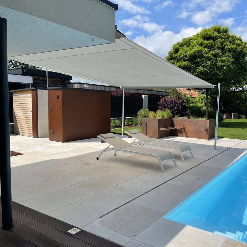 Aufrollbares Sonnensegel SHADE INOX | 6x5 m | Stoff: Uni, grau von SOWERO