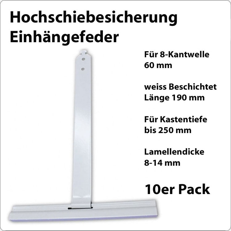 Hochschiebesicherung - Einhängefeder  190 mm von Viktor Müller