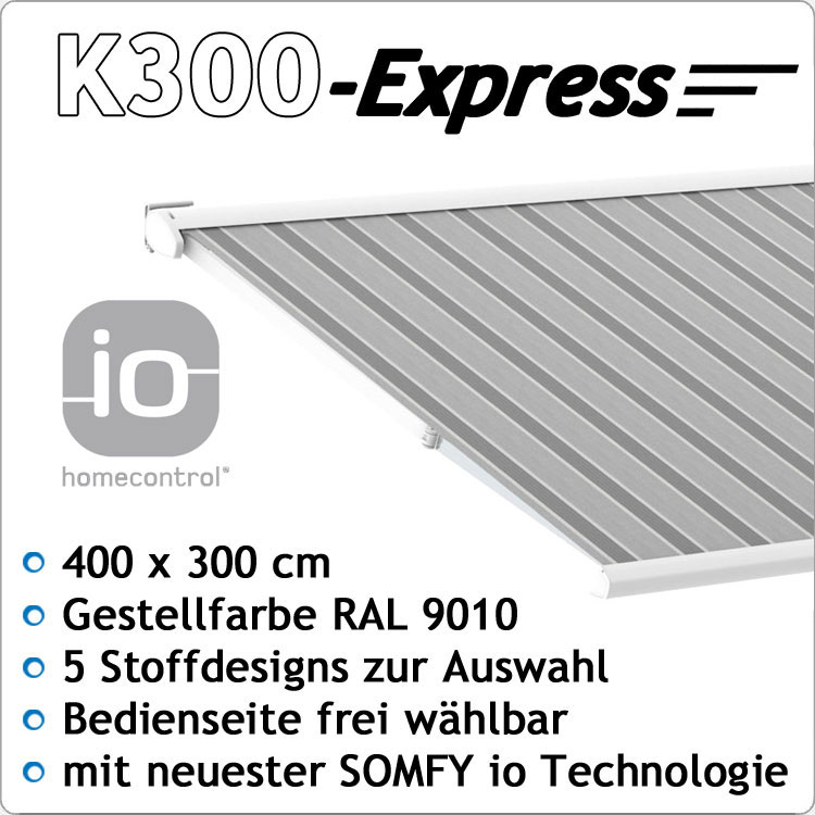 Kassettenmarkise K300-Express 4x3m weiß von SOWERO