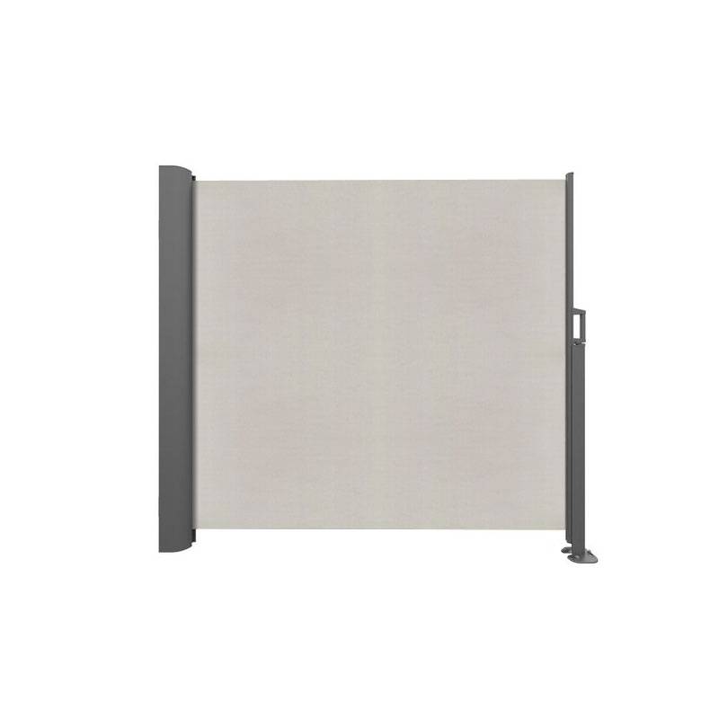 SOWERO Seitenmarkise ausziehbar | 200x400 cm | Stoff: Uni, elfenbein | Gestell: anthrazit von SOWERO