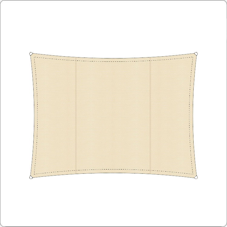 Wasserdichtes Profi-Sonnensegel 4 x 3 m Viereck | Elfenbein von SOWERO