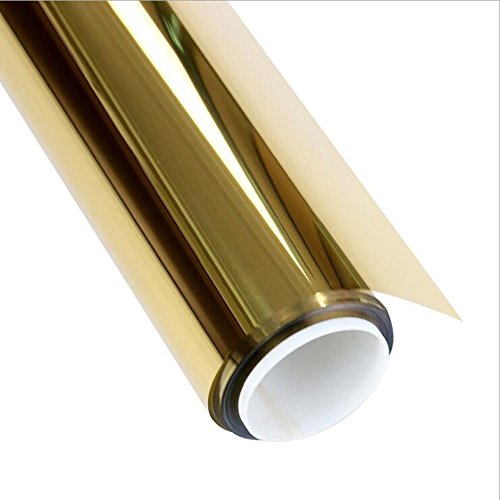 Fensterfolien,Spiegelfolie Fenster Sichtschutz 5M Gold Silber Wärmeisolierglasfilm Haustier Anti Aufbilden Energiesparende Einwegspiegelspiegelspiegel dauerhafte Fensterfolie (Color : 20cmx5m) von SOWUDM