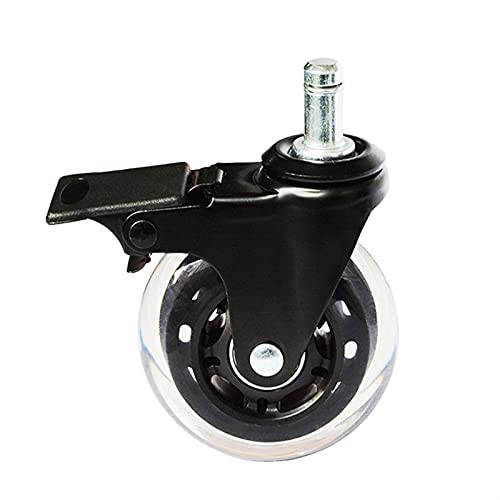 Rollen FüR MöBel,Schwerlastrollen Bürostuhl Caster Räder mit Bremsen 3 Zoll PU Swivel Gummi Caster Räder Weiche Sichere Ersatzwalzen Möbel Hardware von SOWUDM