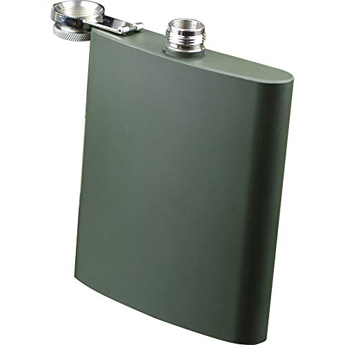 SOWUDM Flachmann Big-Kolbe 18 Unzen 500ML Edelstahl-Alkohol-Hüfte-Flasche mit verschraubte Kappe Schwarz Farbe oder Splitterfarbe verfügbar frei große Trichter flachmann Frauen (Color : Arm Green) von SOWUDM