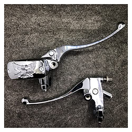 SOWUDM Motorrad Bremshebel 2 stücke Chrom Universal Motorrad rechts Links 22 mm hydraulische Bremspumpe Hauptzylinderkupplungshebel-Scheibe Bremse kupplungshebel von SOWUDM