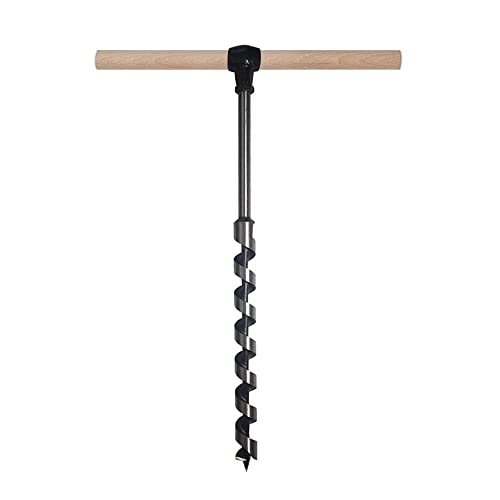 Manueller Handbohrer und Hand-Holzbohrer für Holz-Camping-Unterschlupfbau, Mehrzweck-manueller Überlebensbohrer mit einem Holzstab -Lochsägen-Bit zum Befestigen der Zeltnägel(0.71IN-17.5IN) von LUMBO