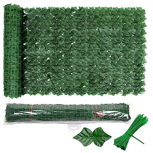 Balkonsichtschutz, Künstliche Efeu Hecke Sichtschutz 2pcs*50 * 300cm Efeu Sichtschutz, Balkon Sichtschutz Efeu, Sichtschutz Balkon Blätter Sichtschutz Künstliche Hecke von SOYCCYOP