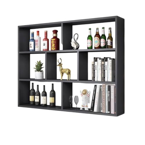 3-Shelf Cube Floating Book Shelves for Wall Mounted Shelving Unit Storage Curio Collectible Book Wine Locker Shelf Organizer Open-Back Display Rack for Study, Bedroom, Living Room(Zwart,80*15*100cm) von SOYDAN