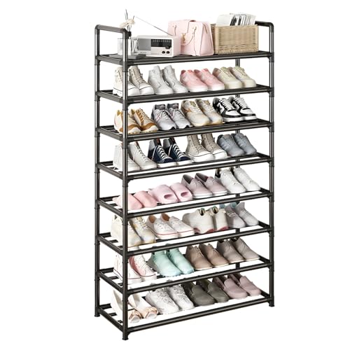 8-Ebenen Schuhregal – Organizer Mit Großer Kapazität Für 32 Paare – Stabile Metall-Schuhablage Für Schrank, Eingangsbereich(60x141x26cm(23.6x55.5x10.2in)) von SOYDAN