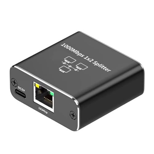 Ethernet-Splitter, 1 bis 2 Gigabit-Netzwerk-Hub, 1000 MBps Ethernet-Buchsenanschluss, Gigabit-Netzwerke mit USB-Powerr-Kabel, zwei Buchsen, Ethernet-Switches für Super Cat5/Cat5e/Cat6 von SOYDAN