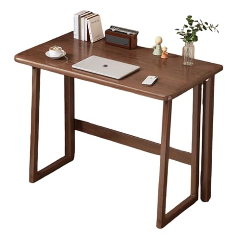 Folding Wood Desk Writing Computer Desk Foldable Tables for Small Spaces Home Office des ﻿(Nussbaum,80 * 49 * 75cm) von SOYDAN