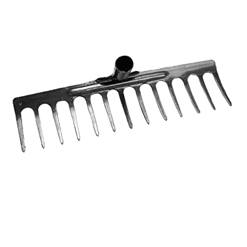 Rechen Unkrautrechen Schwerer Garten Stahlrechen, Graben Gartenrechen, verwendet für landwirtschaftliche Gartenarbeit (Farbe: Grau, Größe: 50,5 cm) von SOYDAN