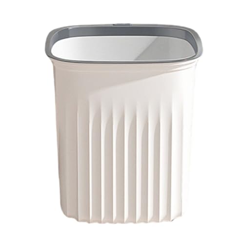 Offener Mülleimer aus Kunststoff, Büro-Papierkorb mit großem Fassungsvermögen, moderne Wohnkultur, schlanke rechteckige Form for Badezimmer, Schlafzimmer, Wohnzimmer, Büro(Weiß,23 x 25 x 28cm) von SOYDAN