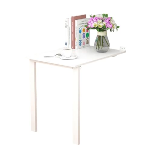 SOYDAN An der Wand montierter, klappbarer Esstisch, herunterklappbarer, schwebender Schreibtisch for kleine Räume, Massivholztisch mit Beinen for Küche und Wohnzimmer, Weiß(100 * 60 * 74cm) von SOYDAN