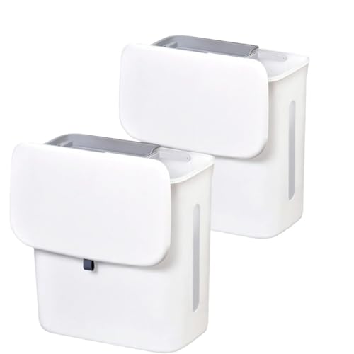 SOYDAN Dual Compartment Under Kitchen Counter Bins with Lid,Wall-Mounted Plastic Waste Containe for Counter, Under Sink, RV(Weiß) von SOYDAN