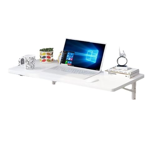 SOYDAN Wandmontierter Tisch, schwebender Mehrzweck-Klappschreibtisch aus Holz, platzsparender Hängetisch for Arbeitszimmer, Schlafzimmer und Wohnzimmer (weiß)(60 * 30CM) von SOYDAN