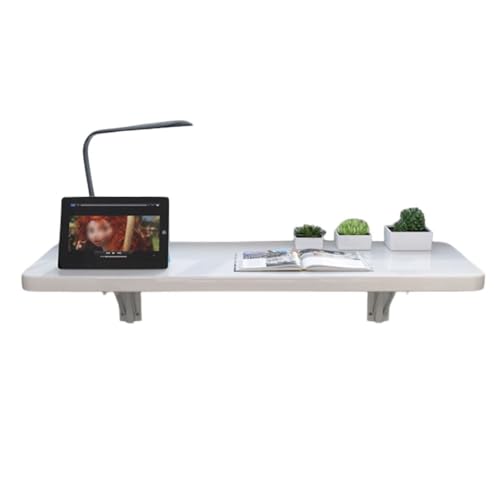 SOYDAN Wandmontierter Tisch, schwebender Mehrzweck-Klappschreibtisch aus Holz for kleine Räume, Hängetisch for Arbeitszimmer, Schlafzimmer und Wohnzimmer (weiß)(90 * 50CM) von SOYDAN