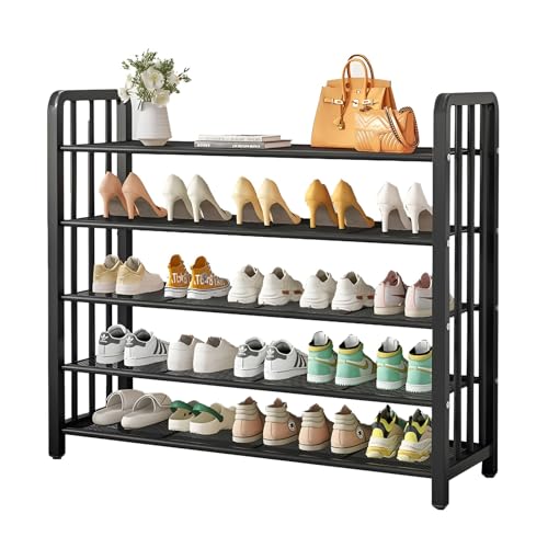 Schuhregal, 5-Ebenen Schuhorganizer, Fasst 12-20 Paare Schuhe, Robuster Metall-Schuhorganizer Für Bad, Schlafzimmer, Küche(80x88x29cm(31.5x34.6x11.4in)) von SOYDAN
