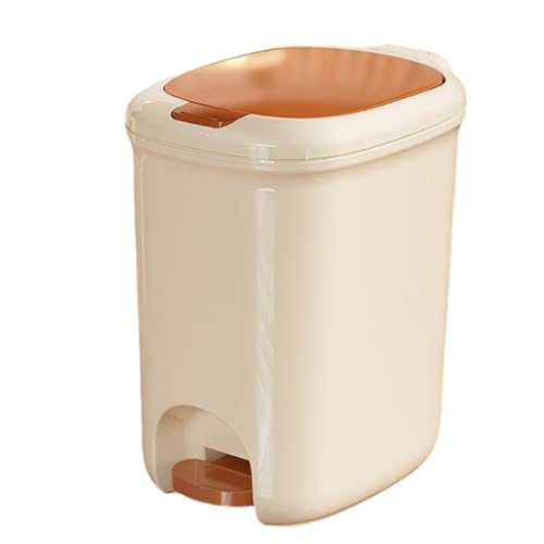 Slim Kitchen Step Trash Can With Lid Soft Close Plastic Waste Container with Pop-Up Lid for Bedroom, Office, Living Room Bathroom(Orange,8L) von SOYDAN