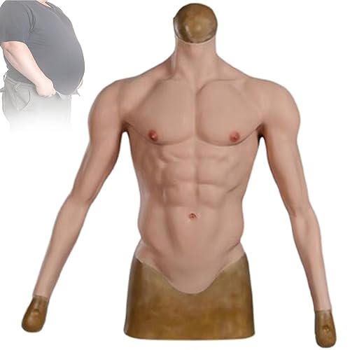 Männlicher Brust-Muskelanzug Realistischer,Fake Chest Muscle Muskelanzug Künstlicher Muskel für Maskerade Cosplay Halloween,Color1-L von SOYPAX