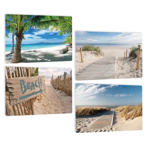 4er Set Strand und Meer Tischset Platzsets abwaschbar - Nordsee Natur Landschaft Platzdeckchen - rutschfest - Wetterfest waschbar Plastik Tischsets aus Kunstleder - DIN A3 4er Set Strand und Meer Tischset Platzsets abwaschbar - Nordsee Natur Landschaft Platzdeckchen - rutschfest - Wetterfest waschbar Plastik Tischsets aus Kunstleder - DIN A3 von SOYSKY