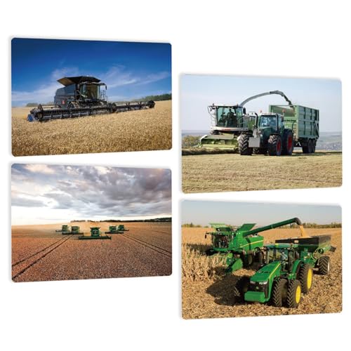 4er Set Traktor Trecker Mähdrescher Tischset Platzsets abwaschbar Kinder - Farm Feld Landwirtschaft Platzdeckchen - rutschfest - Wetterfest waschbar Plastik Tischsets aus Kunstleder - DIN A3 4er Set Traktor Trecker Mähdrescher Tischset Platzsets abwaschbar Kinder - Farm Feld Landwirtschaft Platzdeckchen - rutschfest - Wetterfest waschbar Plastik Tischsets aus Kunstleder - DIN A3 von SOYSKY