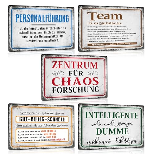5ER BÜRO SCHILD SET - Retro Arbeit Blechschild mit Spruch Lustig - Team Metallschild Poster Bild Wand-deko Geschenkidee für Büro Firma Mitarbeiter Chef Jobwechsel Kollegen Freunde - DIN A4 5ER BÜRO SCHILD SET - Retro Arbeit Blechschild mit Spruch Lustig - Team Metallschild Poster Bild Wand-deko Geschenkidee für Büro Firma Mitarbeiter Chef Jobwechsel Kollegen Freunde - DIN A4 von SOYSKY