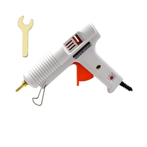 Klebepistole, 150W Heißschmelze Klebepistole Durchmesser 11mm Einstellbare Temperatur Kupfer Düse Heizung Schnauze Handwerk Reparatur Werkzeug,Antitropfen(Weiß) von SOYWIM