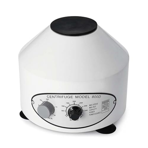 Zentrifugenmaschine, Effiziente 800D 4000 Rpm Timing Elektrische Labor Zentrifuge Medizinische Praxis Maschine Desktop Zentrifuge Mehr effizienz(Weiß) von SOYWIM