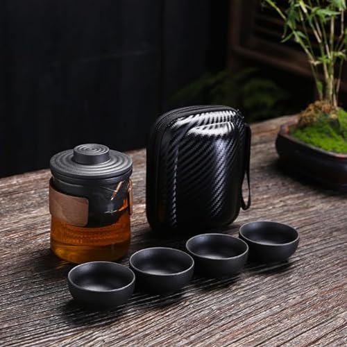 Reise-Tee-Set Tragetasche Kung Fu Teetasse Einzelne Eine Kanne Vier Tassen Outdoor Teekanne Kleines Set Tasse Set von SOZY